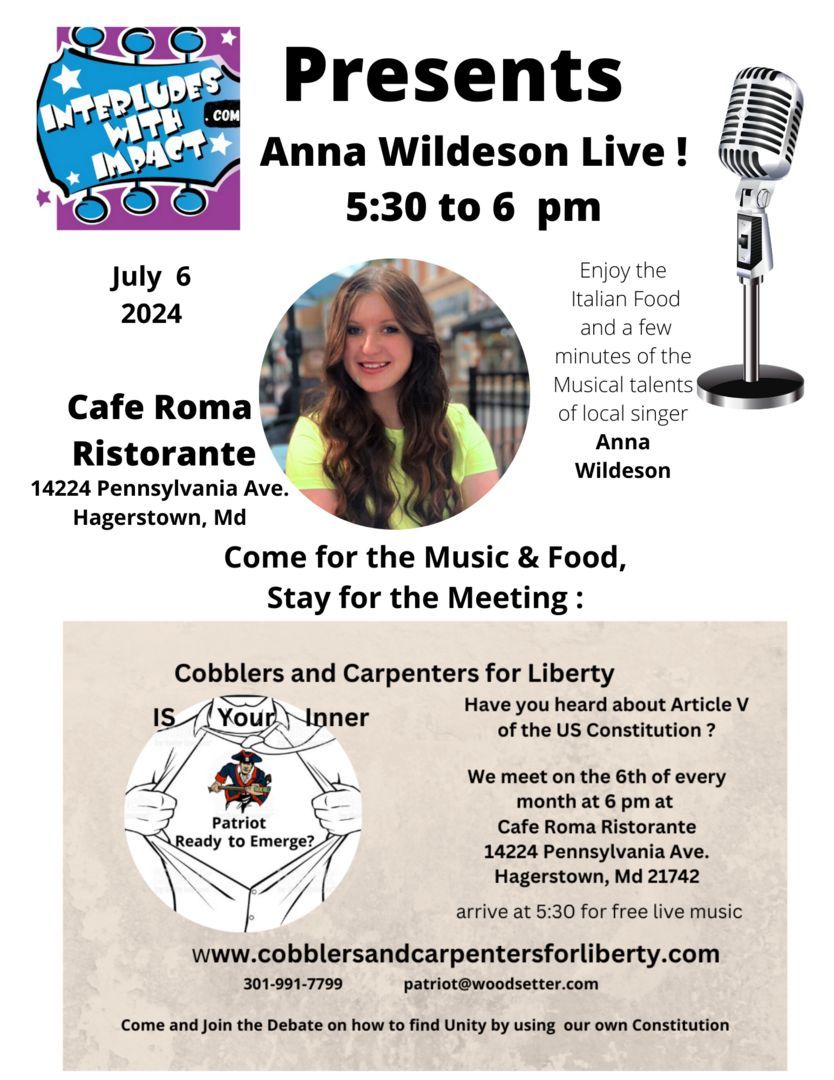Interludes with Impact Presents Anna Wildeson Live at Music and a Meeting