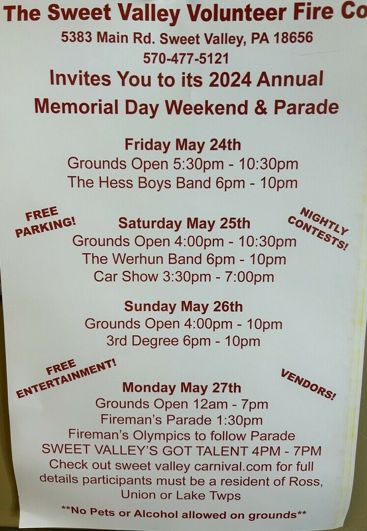 Sweet Valley Fire Company Carnival