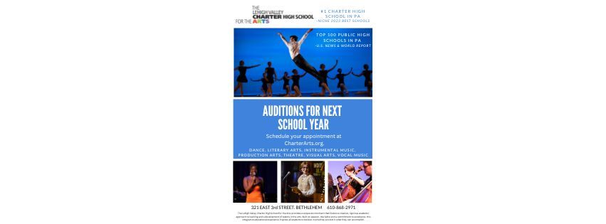 Lehigh Valley Charter High School for the Arts: Audition for the 2024-2025 School Year