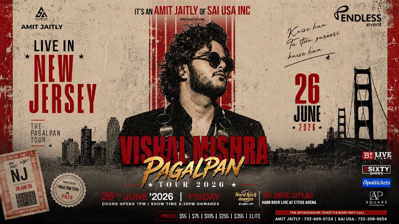 Vishal Mishra - Pagalpan Tour 2026 | Live In New Jersey - Atlantic City