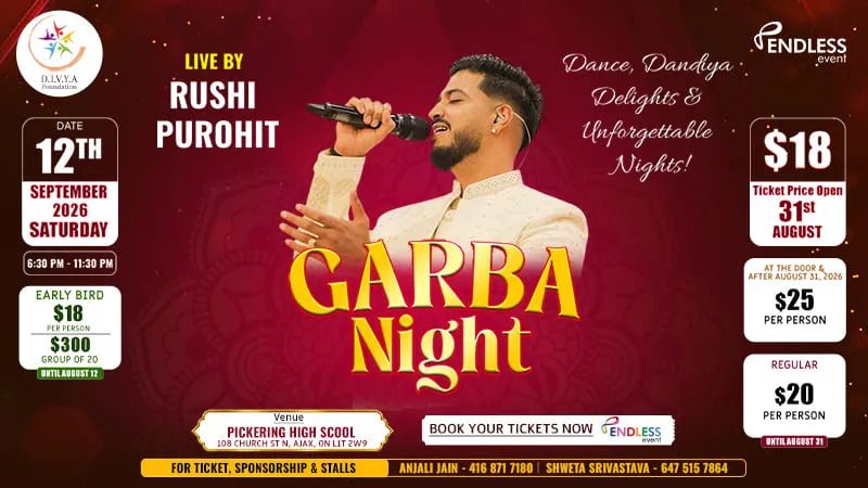 Garba Night 2026 with Rushi Purohit – Ajax, Ontario