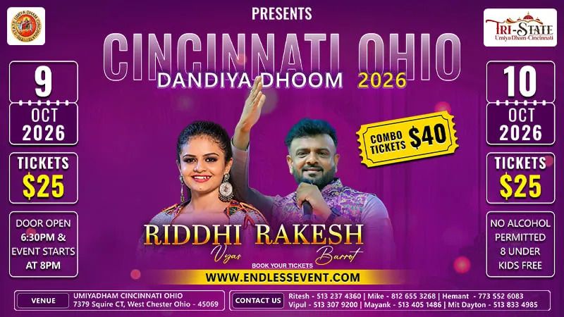 Garba Dhamaka – Riddhi Vyas & Rakesh barrot - WEST CHESTER, OH