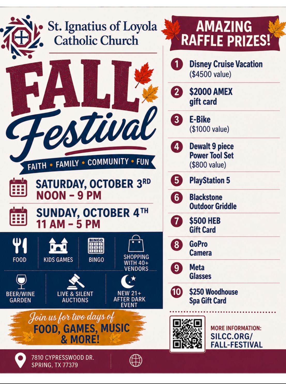 Saint Ignatius of Loyola, fall festival and vendor fair